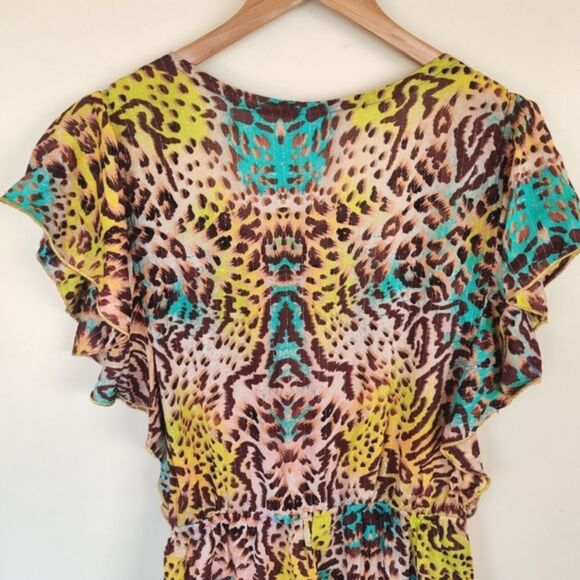 Luli Fama Diosa Salvaje Front Knot Romper Size Large NWT - Picture 9 of 15
